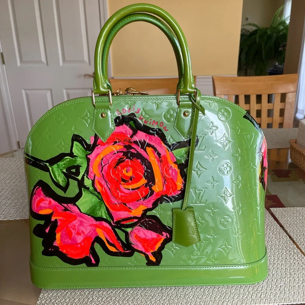 Louis Vuitton Vernis Alma GM - Limited Edition Stephen Sprouse Roses - Green